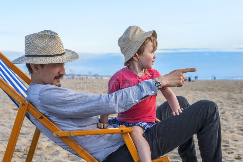 Father and son at the beach