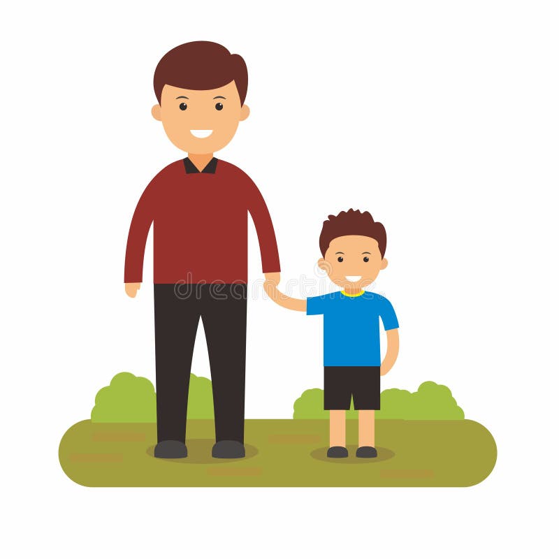 Father and Son Cartoon Illustration Stock Vector - Illustration of