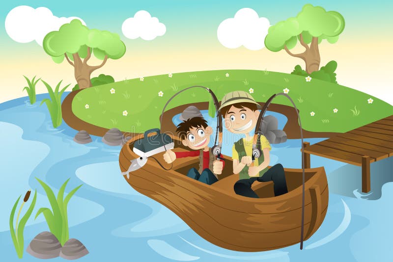 Download Father And Son Going Fishing Stock Vector - Illustration ...