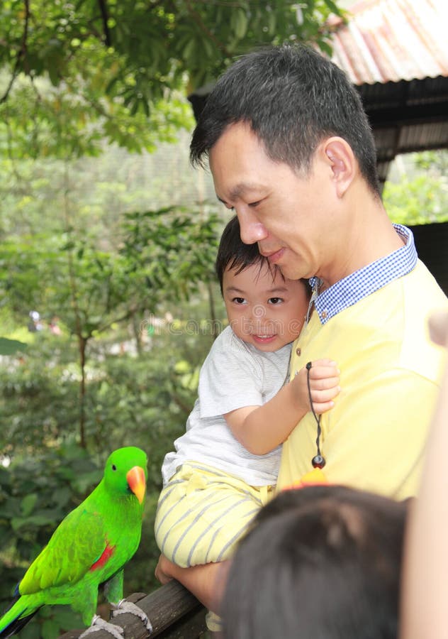 Father and son Jurong Bird Park in Singapore