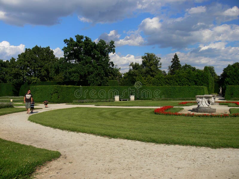 Father and son in park