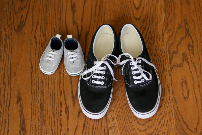 Father and Son Sneakers Staying Next Stock Image - Image of baby ...