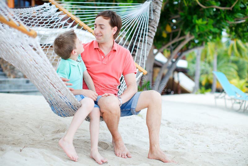 Father and son on vacation stock image. Image of smile 27488197