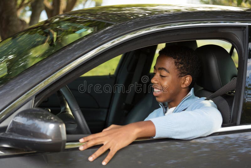 Father Teaching His Son How To Drive. Stock Photo - Image of driving ...