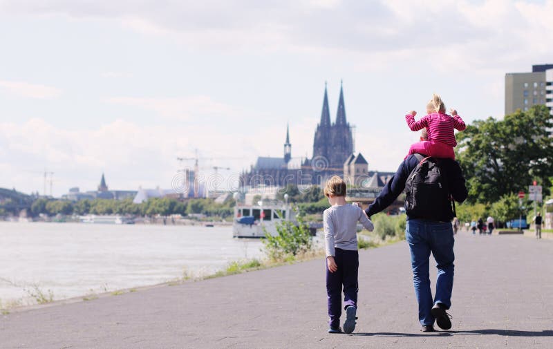 Father with two kids