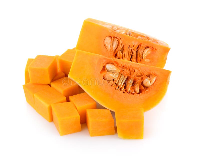 Fatia da polpa de Butternut isolada imagens de stock