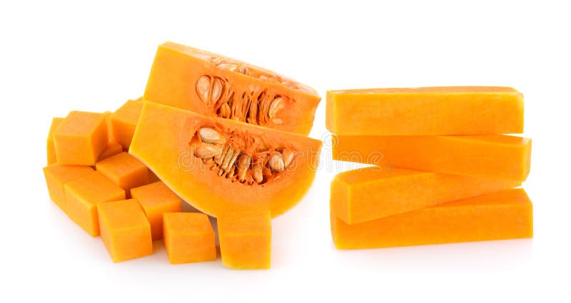 Fatia da polpa de Butternut isolada imagem de stock