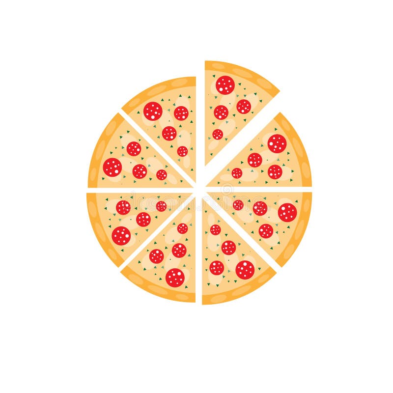 Fatia de ilustração lisa do vetor do estilo do fast food italiano da pizza do margarita ilustração do vetor Fatia de ilustração lisa do vetor do estilo do fast food italiano da pizza do margarita ilustração do vetor