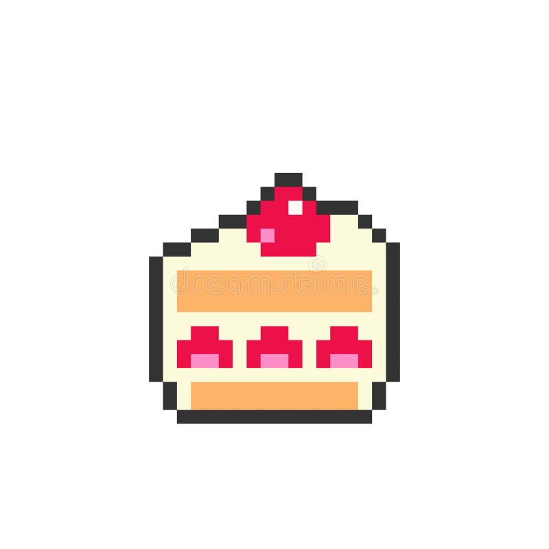 Item de comida de fatia de torta de pixel art para jogo de bits