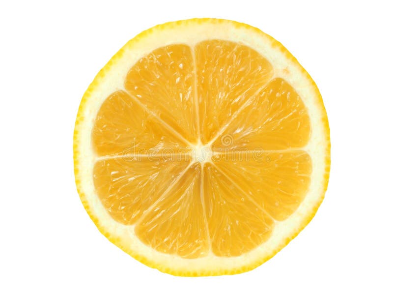 Fatia do limão no branco