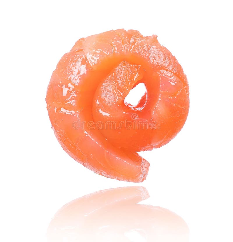 Fatia torcida do close-up salmon do close up salmon fresco fotos de stock Fatia torcida do close-up salmon do close up salmon fresco fotos de stock