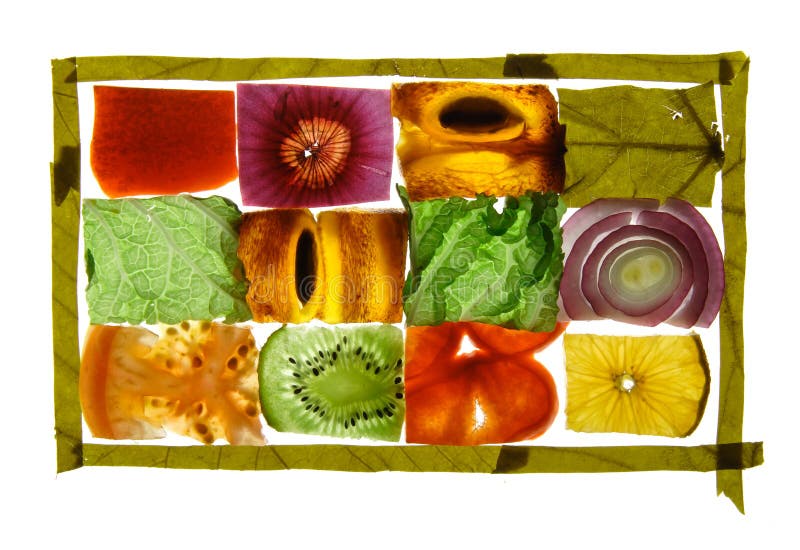 Fatias da fruta e verdura foto de stock royalty free Fatias da fruta e verdura foto de stock royalty free