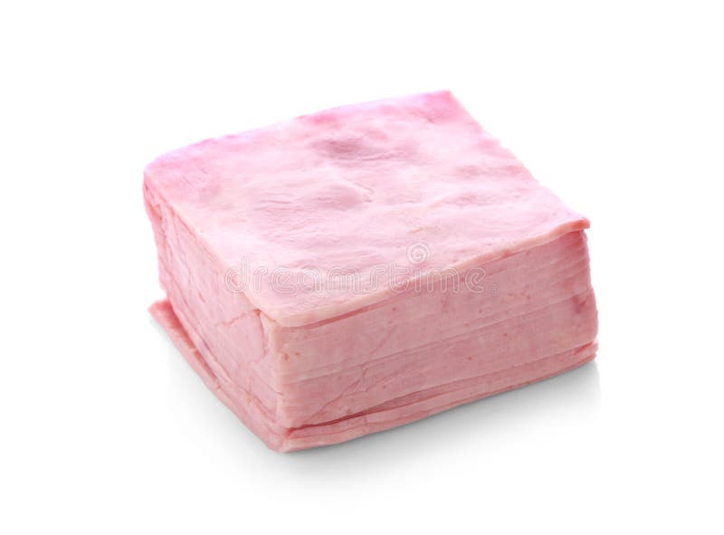 Fatias isoladas no branco, carne do presunto do presunto isolada no backgro branco fotos de stock Fatias isoladas no branco, carne do presunto do presunto isolada no backgro branco fotos de stock