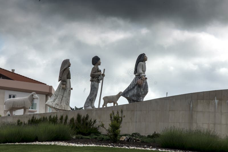 Fatima, Portugal, June 12, 2018: Children from Fatima, a small a