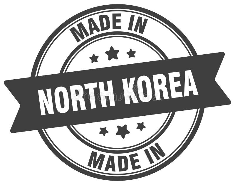 Fatta in Corea del Nord, cartello rotondo. Fatto con il timbro della Corea del Nord illustrazione di stock