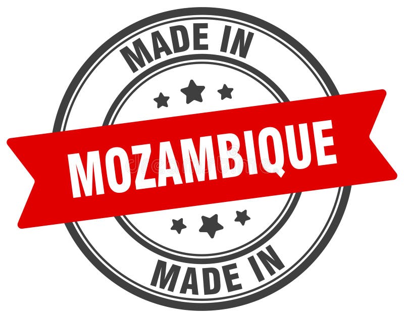 Fatto in Mozambico, segno rotondo. Fatto in Mozambico illustrazione di stock