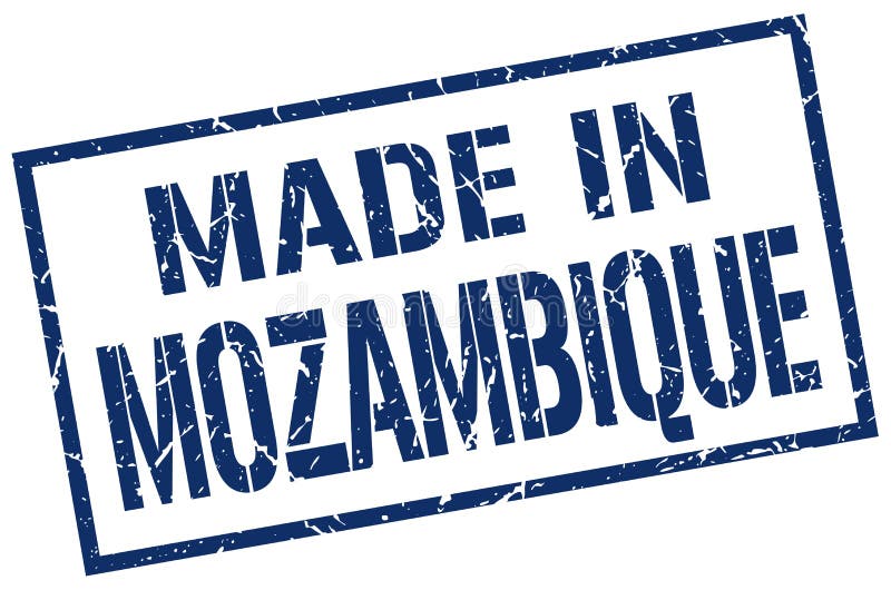 Fatto nel bollo del Mozambico illustrazione di stock
