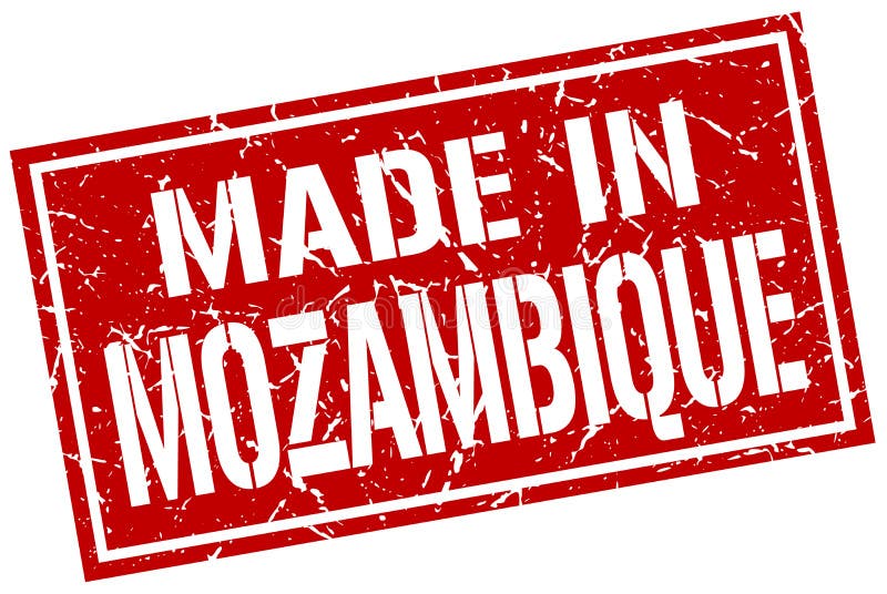 Fatto nel bollo del Mozambico illustrazione di stock