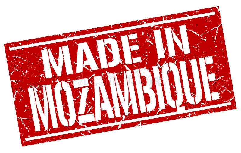 Fatto nel bollo del Mozambico royalty illustrazione gratis