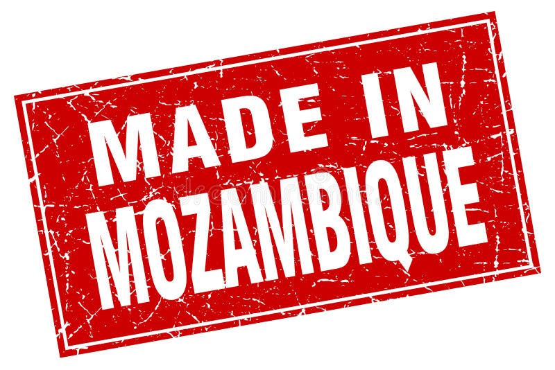 Fatto nel bollo del Mozambico illustrazione di stock
