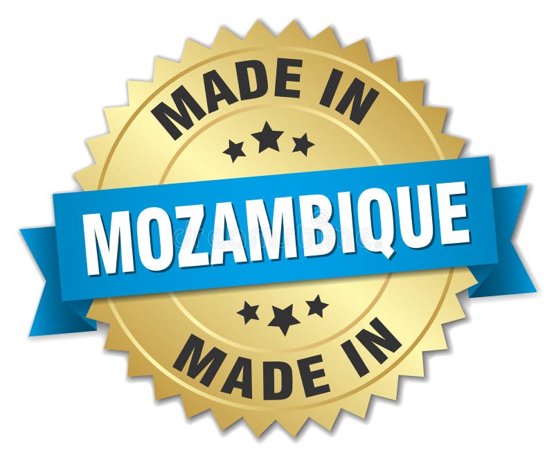 Fatto nel distintivo del Mozambico illustrazione vettoriale