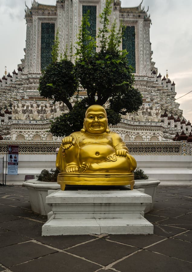 Fatty buddah in Wat Arun temple- Bangkok royalty free stock photography Fatty buddah in Wat Arun temple- Bangkok royalty free stock photography