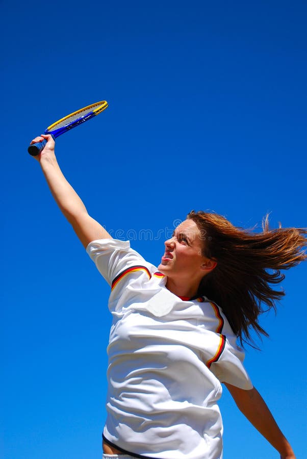Fată jucând tenis stock photography