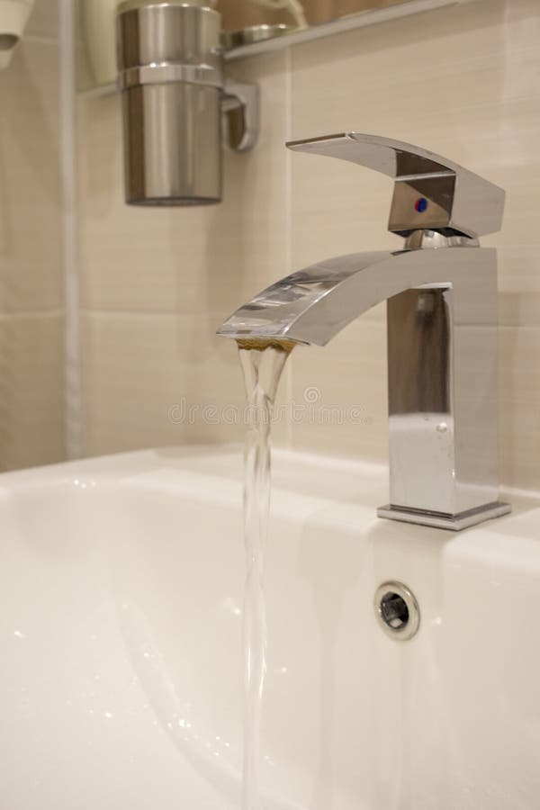 Faucet Tap with Water in the Hotel Room Stock Image Image of fresh