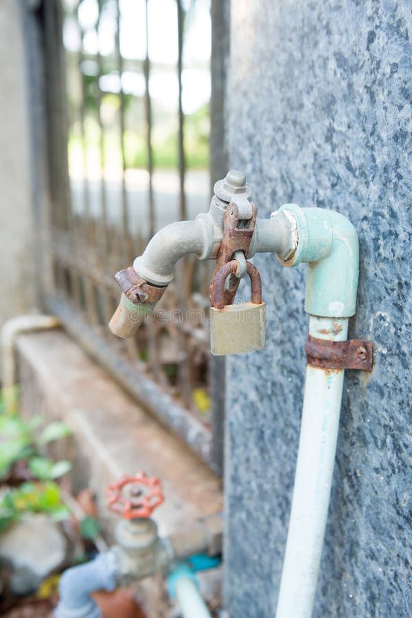 Faucet on the wall stock photo. Image of clean, fresh 110407018
