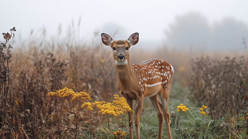 Fauna in einem miessigen Herbstfeld lizenzfreie abbildung