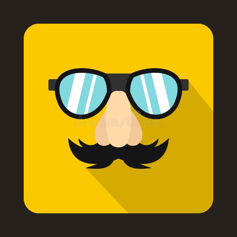 Fausse moustache de nez de comédie, sourcils, icône en verre illustration de vecteur Fausse moustache de nez de comédie, sourcils, icône en verre illustration de vecteur