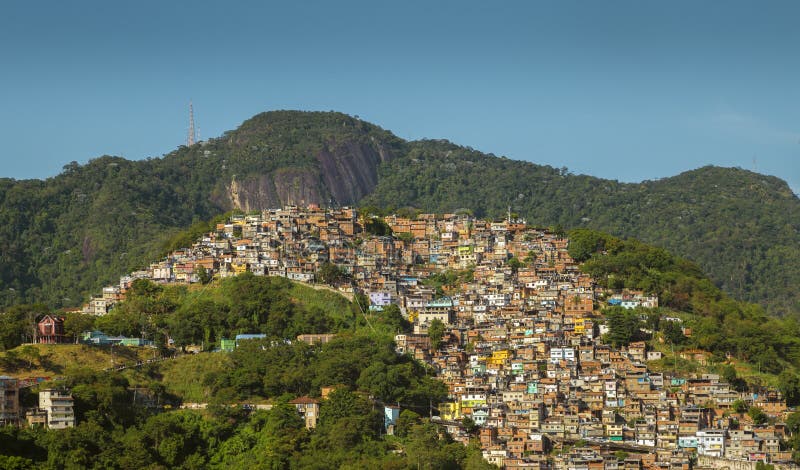 Favela Morro DOS Prazeres in Rio de Janeiro, Brasilien lizenzfreie stockbilder Favela Morro DOS Prazeres in Rio de Janeiro, Brasilien lizenzfreie stockbilder