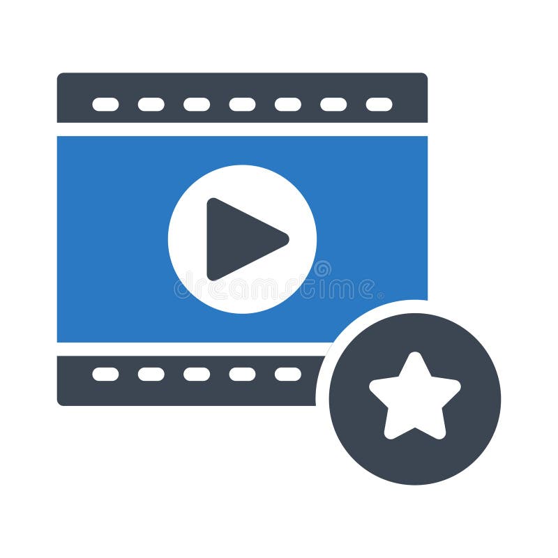 Favoriet de kleuren vectorpictogram van filmstrip videoglyph vector illustratie Favoriet de kleuren vectorpictogram van filmstrip videoglyph vector illustratie
