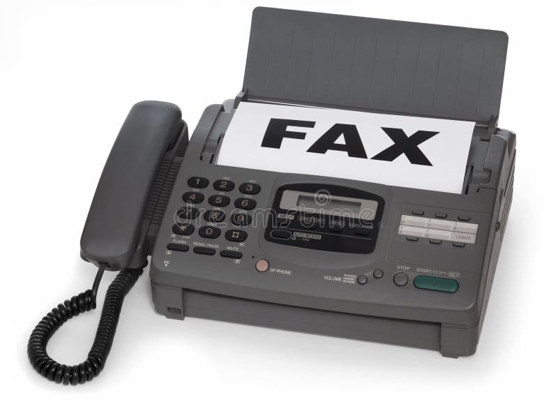 Fax isoliert auf weißem hintergrund.