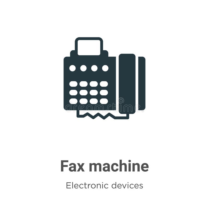 Fax Machine Vector Icon Symbol Isolated On White Background Stock