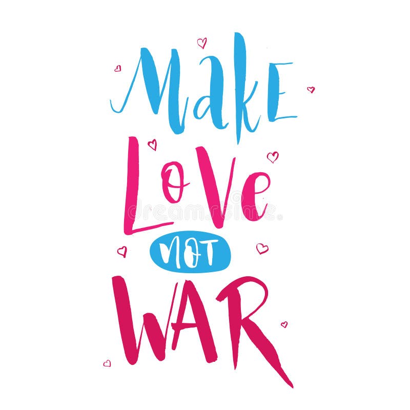 Faça a guerra do amor não Sinal retro do texto da hippie da rotulação sobre a paz ilustração stock Faça a guerra do amor não Sinal retro do texto da hippie da rotulação sobre a paz ilustração stock