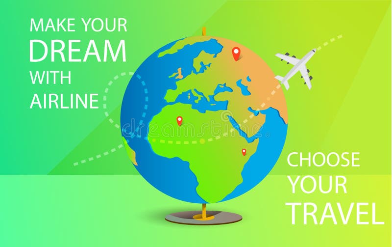 Faça seu sonho com linha aérea Viagem ao mundo Curso ao mundo f?rias Viagem por estrada tourism Bandeira do curso Abra a mala de ilustração royalty free Faça seu sonho com linha aérea Viagem ao mundo Curso ao mundo f?rias Viagem por estrada tourism Bandeira do curso Abra a mala de ilustração royalty free