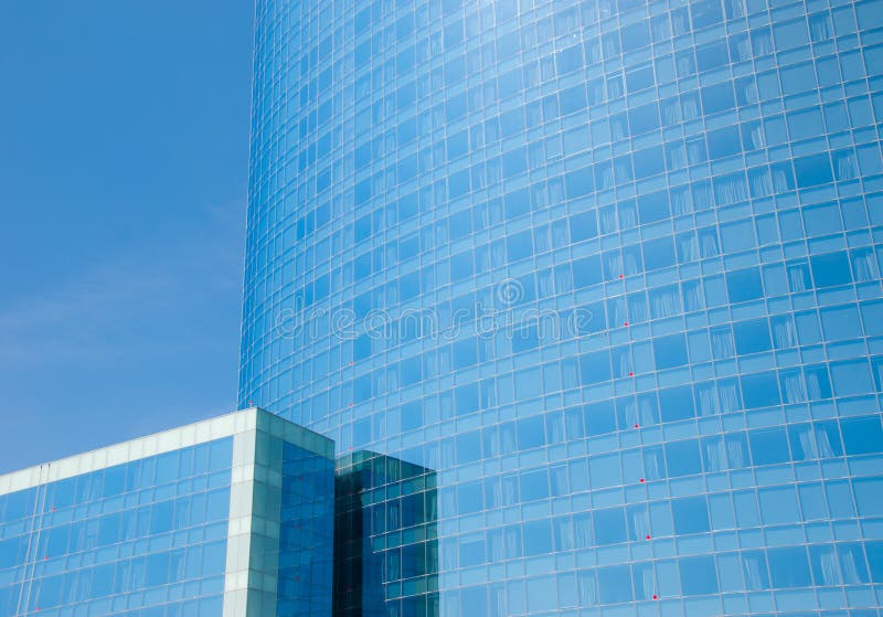 Façade bleue des constructions de corporation modernes photos libres de droits