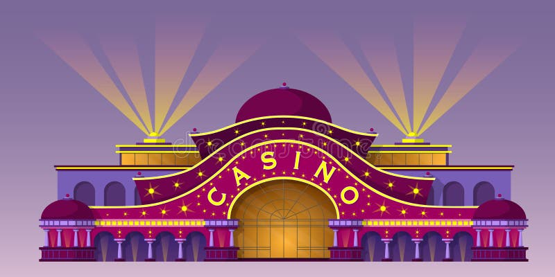 Façade d'un bâtiment de casino illustration de vecteur