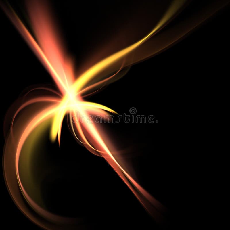 A bright spark or flare isolated over a black background. A bright spark or flare isolated over a black background.