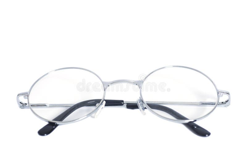 Fałdowi round eyeglasses odizolowywający na bielu fotografia royalty free Fałdowi round eyeglasses odizolowywający na bielu fotografia royalty free