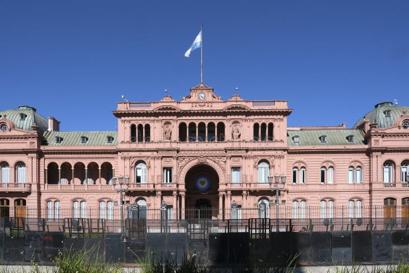 Fațada casei roz casa rosada în plaza de mayo buenos aires argentina royalty free illustration