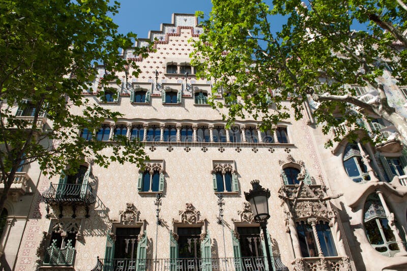Fațadă de construcție în stil arhitectură gotică barcelona Spania royalty free stock images