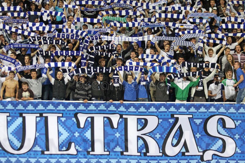 FC Dynamo Kyiv Ultra Supporters Show Their Support Editorial ...