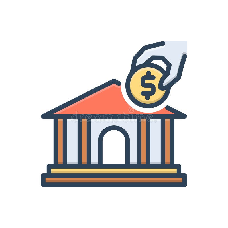 Color illustration icon for Fd, bank and deposite vector illustration