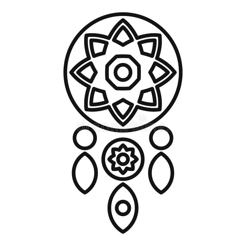 Native dream catcher icon outline vector. Aztec feather 15205213