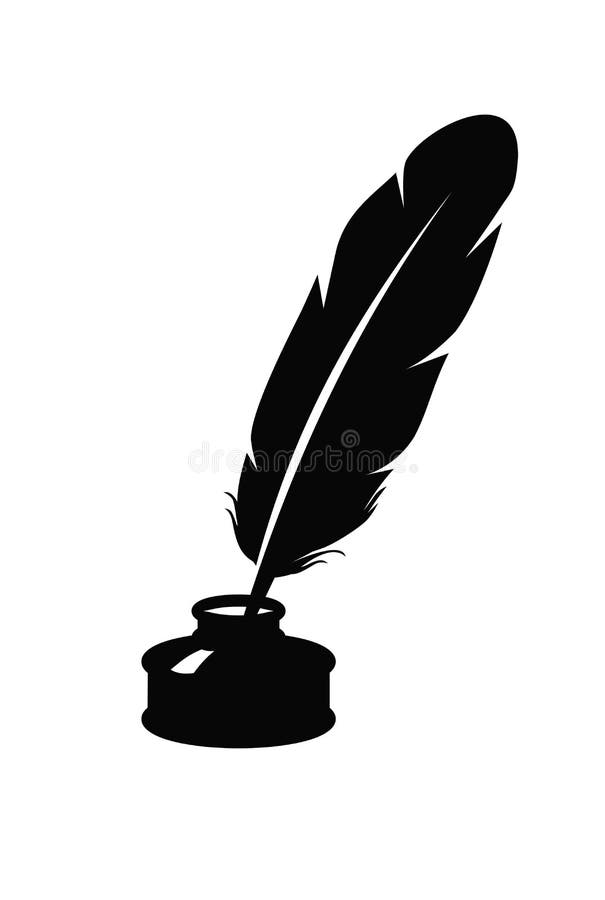 Premium Vector  Quill and ink icon. duck feather pen. vector stock  illustration.