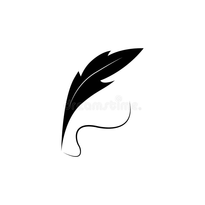 Feather pen stock vector. Illustration of logo, inkwell - 224405695