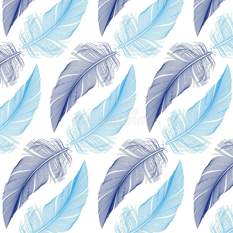 Feather seamless pattern, vector royalty free illustration