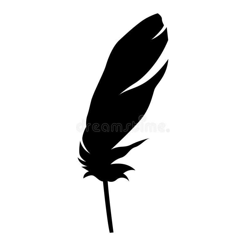 ein Feder schwarz Silhouette isoliert Vektor, Vogel Feder Clip Art